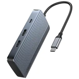 Концентратор USB-C 7-in-1 1xUSB-C PD100W + 2xHDMI + 4xUSB-A black Anker (A83740A2) - мініатюра 1