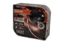 Комплект галогенових ламп OSRAM 9006NL HB4 Night Breaker LASER NG +150% 51W 12V P22d HardDuopet