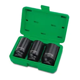 Комплект ударних головок довгих для ступичних гайок 1/2" Toptul hoz0007650 - мініатюра 3