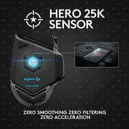 Ігрова дротова мишка Logitech G502 HERO / High Performance / Сенсор PMW3366 / 12 000 DPI / Black , Чорний - мініатюра 5