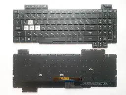 Клавіатура для ноутбуків Asus ROG Strix SCAR II GL704 чорна без рамки, з різнокольоровим підсвічуванням RU/US