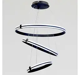 Велика триярусна LED люстра MD78099/80+60+40BK Artlight із чорними кільцями - мініатюра 2