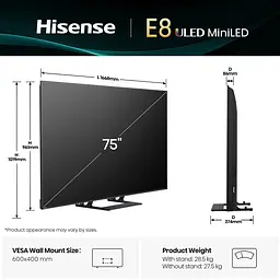 LED-телевізор Hisense 75E8Q  (7134213) - мініатюра 2