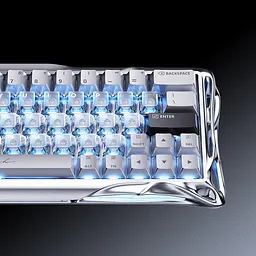 Клавиатура GravaStar Mercury V60 Pro 60 keys Blackcore 8K USB-A RGB Chrome Silver (GSV60PRO_XTAL_SLV) - миниатюра 7