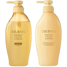 Набір для обʼєму та відновлення волосся Tsubaki Premium шампунь та кондиціонер 