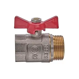 Кран кульовий ГШМ, ручка "метелик" червона Waterpro WP607-25FMW - 1" Fmw WP2917 - мініатюра 2
