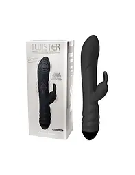 Вибратор Adrien Lastic Twister кролик, 23х4 см чёрный - миниатюра 3