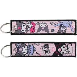 Брелок тканинний Хеллоу Кітті Куромі Hello Kitty Kuromi 10 см