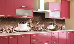 Вініловий кухонний фартух Happy Pocket Зерна кави Coffee наклейка для кухні ПВХ Напої Коричневий Z181453 - мініатюра 5