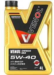 Моторна олива VENOL 5W-40 Active Synthetic 4 л SM/CF