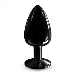 Металева анальна пробка з прикрасою у вигляді кристала Dorcel - Diamond Plug, чорна L