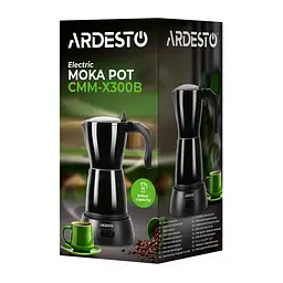 Кавоварка Ardesto електрична гейзерна 300 мл чорна (CMM-X300B) - мініатюра 11