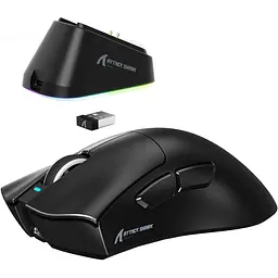 Мишка Attack Shark V3Pro Ultra-Light, Wireless/Bluetooth, 25000dpi. (PAW3311), 6кн., Black - мініатюра 3