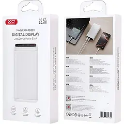Зовнішній акумулятор XO PB309 20000mAh 22.5W White [163284] - мініатюра 3