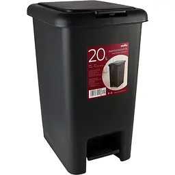 Відро для сміття MBM My Home з кришкою та педаллю 20 л антрацит (BIN-01 20L ANTHRACITE) - мініатюра 2