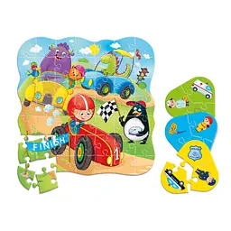 Пазли Vladi Toys 2 в 1 Машинки, з міні-грою, 49 елементів (RK1140-03) - мініатюра 3