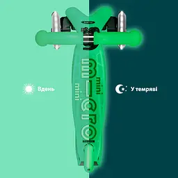 Самокат дитячий Micro Mini Deluxe Glow LED 3-колісний крижаний лайм (MMD216) - мініатюра 7