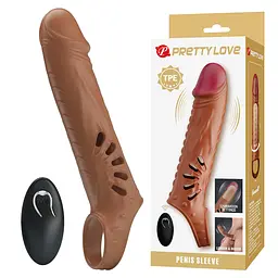 Насадка на пеніс Pretty Love Penis Sleeve 24.3 см (коричневий) - мініатюра 11