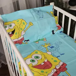 Комплект дитячої постільної білизни MirSon Kids Time Спанч Боб бязь 110x140 см (2200010253122) - мініатюра 5