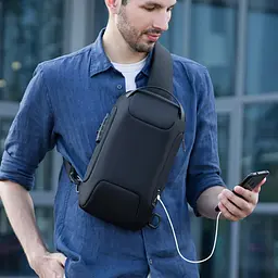 Рюкзак Mark Ryden на одне плече Mini Odyssey MR7116 з кодовим замком та USB-портом Чорний - мініатюра 3