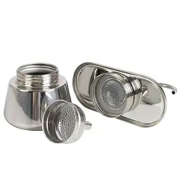 Кавоварка гейзерна Bo-Camp Stainless Steel 2-cups Silver срібляста (2200545) - мініатюра 12