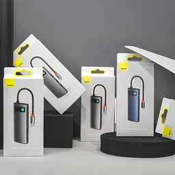 USB-Хаб Baseus Metal Gleam Series 6-in-1 Type-C gray - мініатюра 3
