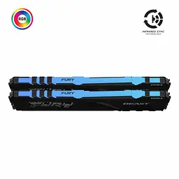 Модуль пам'яті Kingston Fury DDR4 16Gb (2x8) Beast 3200 MHz RGB (KF432C16BBAK2/16) Б/в - мініатюра 2