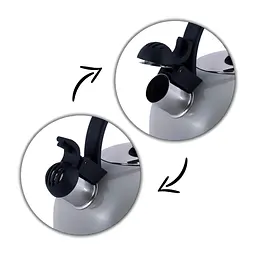 Чайник із свистком Kamille KM-0679GR 2.5 л сірий - мініатюра 4
