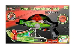 Игрушечный арбалет LED-подсветка стрелы на присосках и мишень Real Crossbow set Light-up! J1805, в коробке р. 25.4х7.5х41см