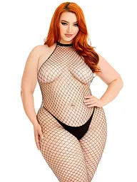 Бодістокінг Leg Avenue Racer neck bodystocking Black Queen Size