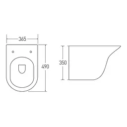 Унітаз підвісний Volle Avila Rimless 13-66-051 з кришкою Soft Close Slim, Білий - мініатюра 2
