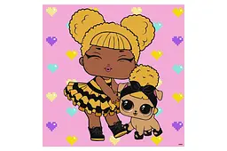 Набір для розпису за номерами 40x40 см KHO6287 "L.O.L. TroopSurprise Queen Bee with Queen Pup" Ideyka