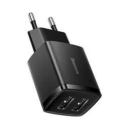 Адаптер Baseus Compact Charger 2U |2USB, 2.1A/10.5W| (CCXJ010201) - мініатюра 2