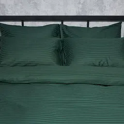 Комплект постільної білизни Moon&Star Satin Stripe Mystic Green Сімейний 143х210х2 наволочки 2х70х70 - мініатюра 6
