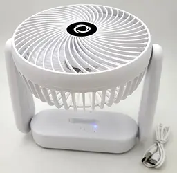 Вентилятор акумуляторний настільний та підвісний з LED підсвічуванням нічником від USB діаметр 16см Охолоджувач повітря Portable Fan UKC A8802 6370 білий - мініатюра 2