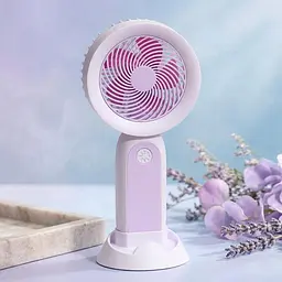 Настільний вентилятор Handheld Fan з підсвіткою, фіолетовий, переносний акумуляторний мінівентилятор - мініатюра 5