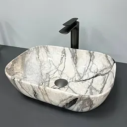 Умивальник VBI Ravenna light gray onyx накладний VBI-011213, Мармур - мініатюра 2