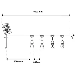Сонячна гірлянда Lumiled Sollis 15 лампочок 10 м, пульт ДУ, зарядка USB - мініатюра 3