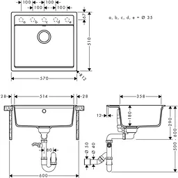 Кухонна мийка Hansgrohe S52 S520-F510 43359170 - мініатюра 4