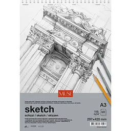 Скетчбук Muse Sketch на пружині А3 50 аркушів (PB-SC-050-332) 