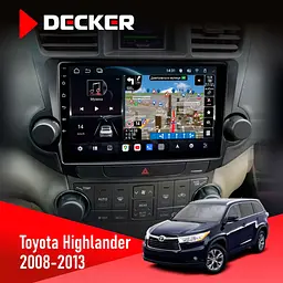 Штатна магнітола Toyota Highlander 2008-2013 Decker D10-011 4x64, DSP, 4G, 360 Decker (НФ-00006529)