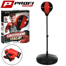 Боксерський набір Profi kids груша 24 см на стійці 80-125 см з рукавичками