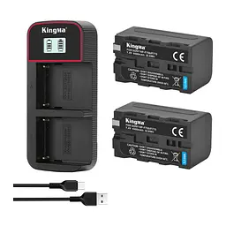 3-Pack KingMa Sony NP-F750 комплект з 2 акумуляторів та ЗУ на 2 батареї