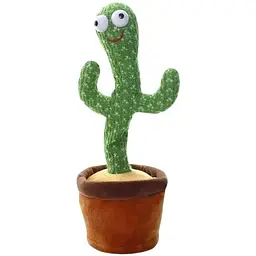 Танцюючий та співаючий кактус Dancing Cactus на 120 пісень з підсвічуванням Зелений