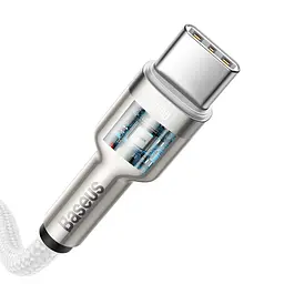 Кабель Baseus Cafule Metal USB-C to USB-C 100W 2m White (CATJK-D02) [71409] - мініатюра 4