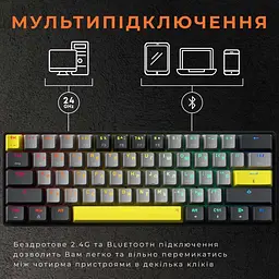 Клавіатура бездротова GamePro MK130G Pro Outemu Red Switch Hot-Swap RGB Black - мініатюра 6