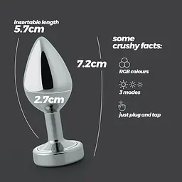 Анальна пробка маленька Crushious Borealis з LED 7.2х2.7 см - мініатюра 8
