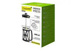 Френч-прес Maestro MR-1663-600-BLACK 600мл пластик чорний - мініатюра 3