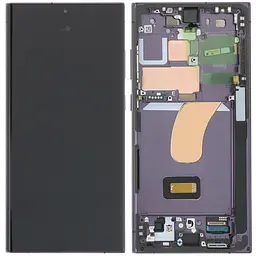Дисплей Samsung S918 Galaxy S23 Ultra чорний, OLED (Small LCD), з рамкою, Phantom Black