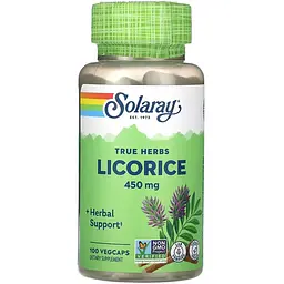 Корінь солодки Solaray Licorice 450 мг 100 веганських капсул
